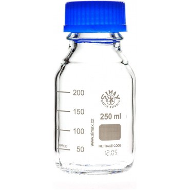 632414321250 250 ml Glass Reagent Bottle with screw cap & pouring ring